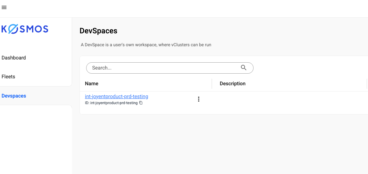Devspace List Page
